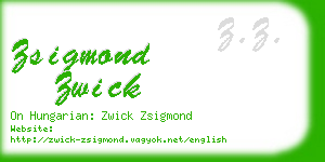 zsigmond zwick business card